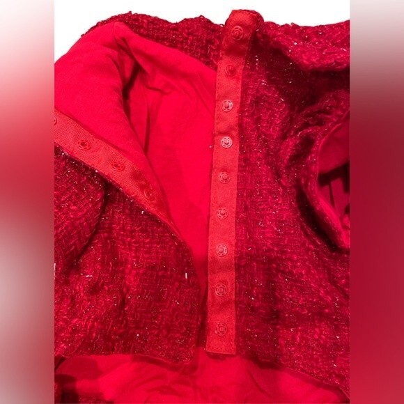 New ADNIKIA Dog/Cat Red Dress with Ribbon Bow, buttons Ruffle Christmas - Picture 4 of 7